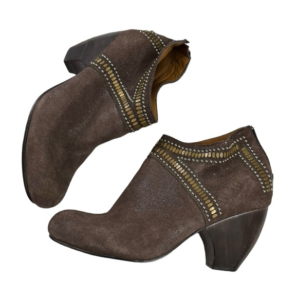 Calleen Cordero Metallic Brown Handcrafted SOMBRA Ankle Boots 9.5 - Picture 9 of 12